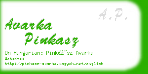 avarka pinkasz business card